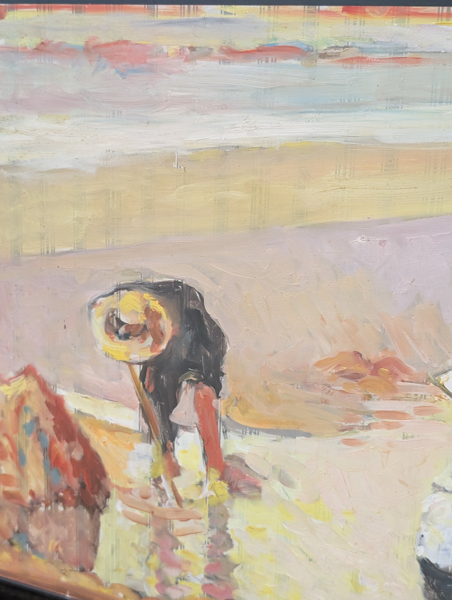 Children on the Beach (Enfants sur la plage) by Patrice Landauer, Oil on Board