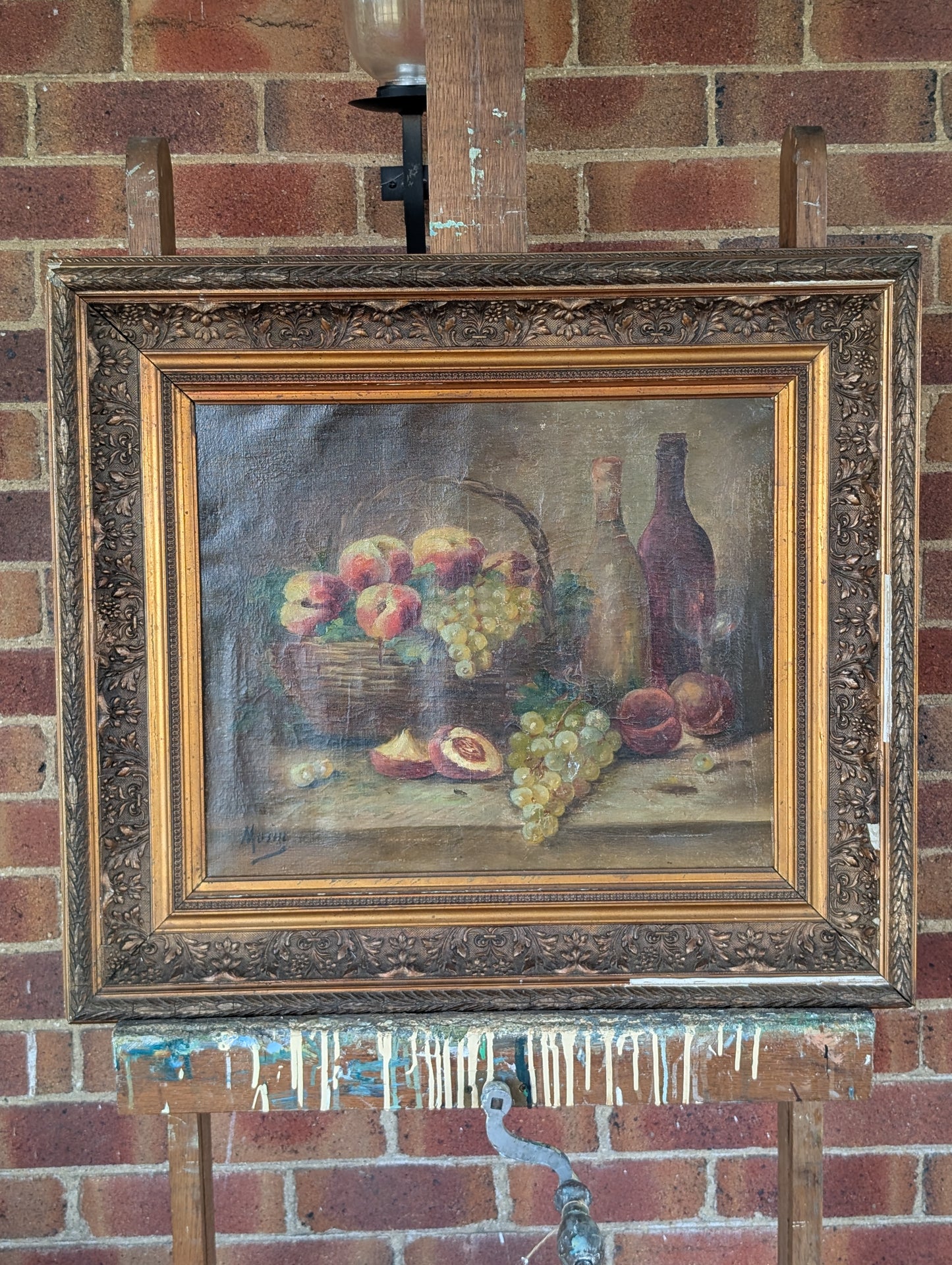 Still life oil en canvas Morin C19th