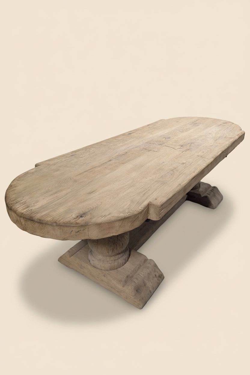 French Solid Oak Farmhouse Refectory Dining Table