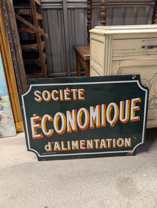 Vintage french Enamel Shop Sign