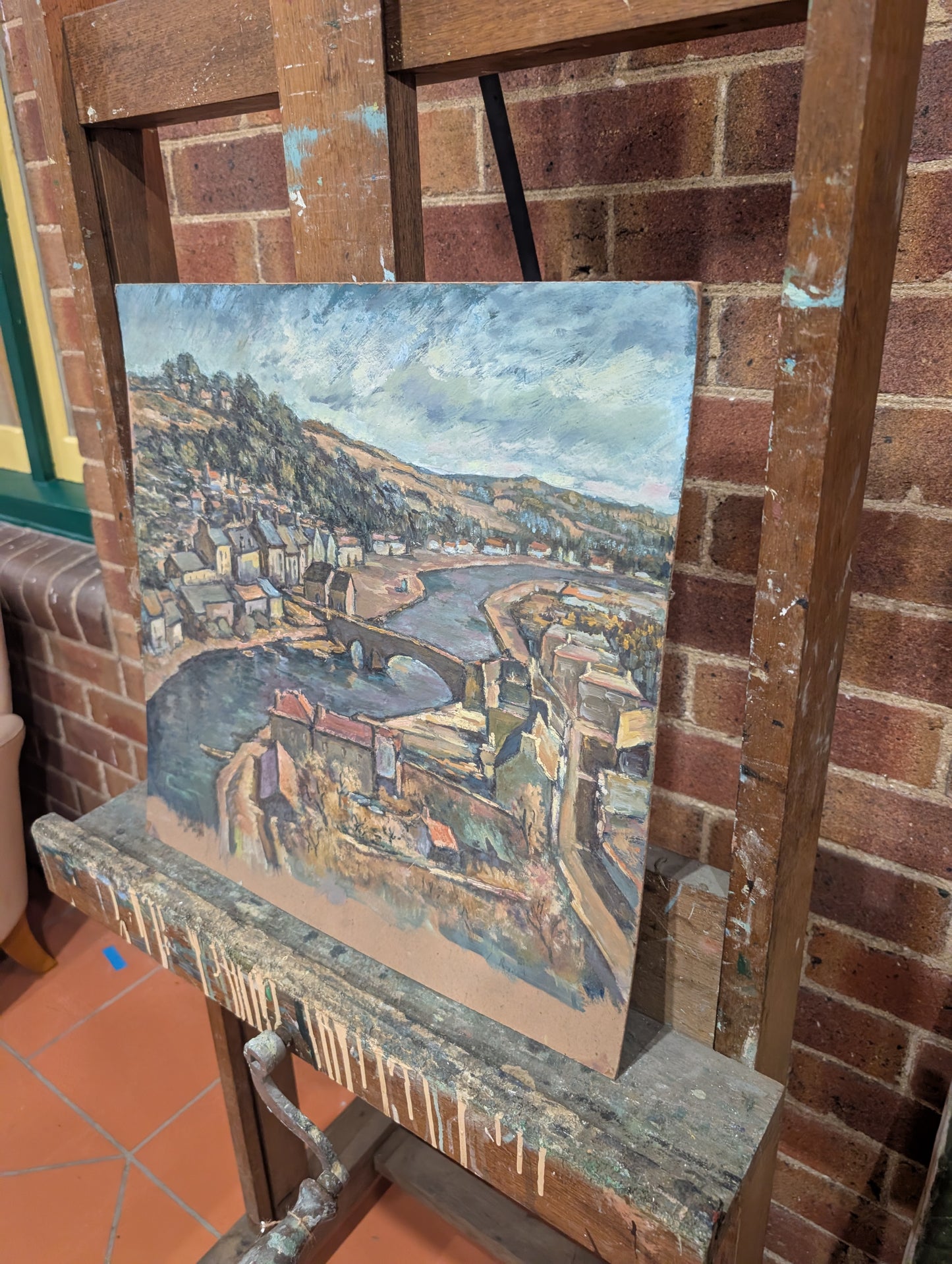 Post impressionist landscape - oil on board - P.Lezy - mid CXXth