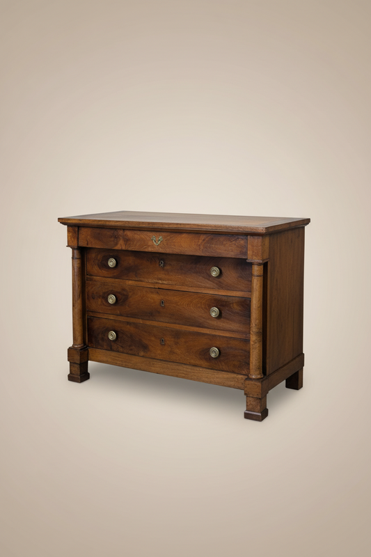 C19th walnut empire style commode.