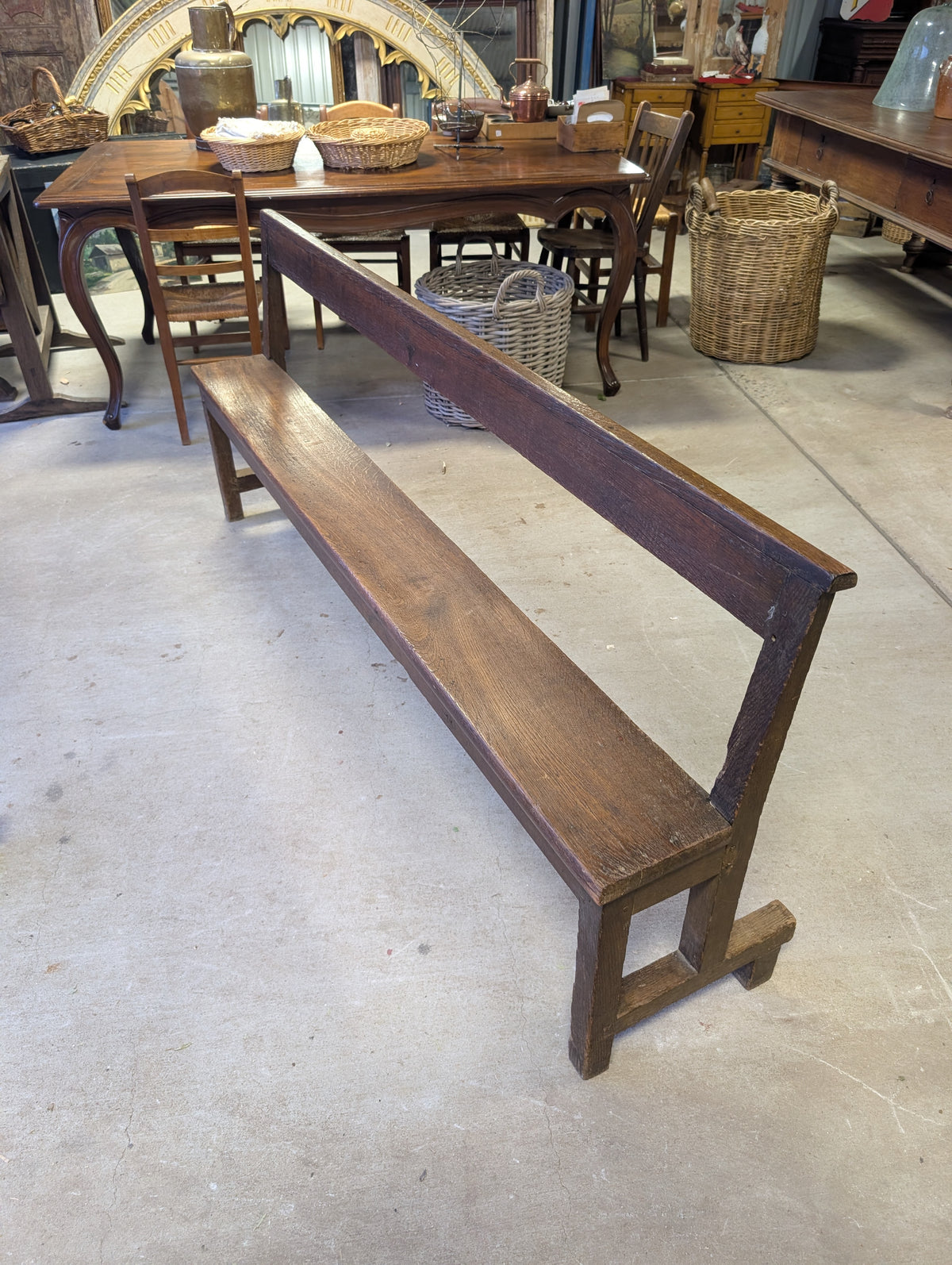 Pair of Antique French Open-Back Bench Pews - Circa 1900