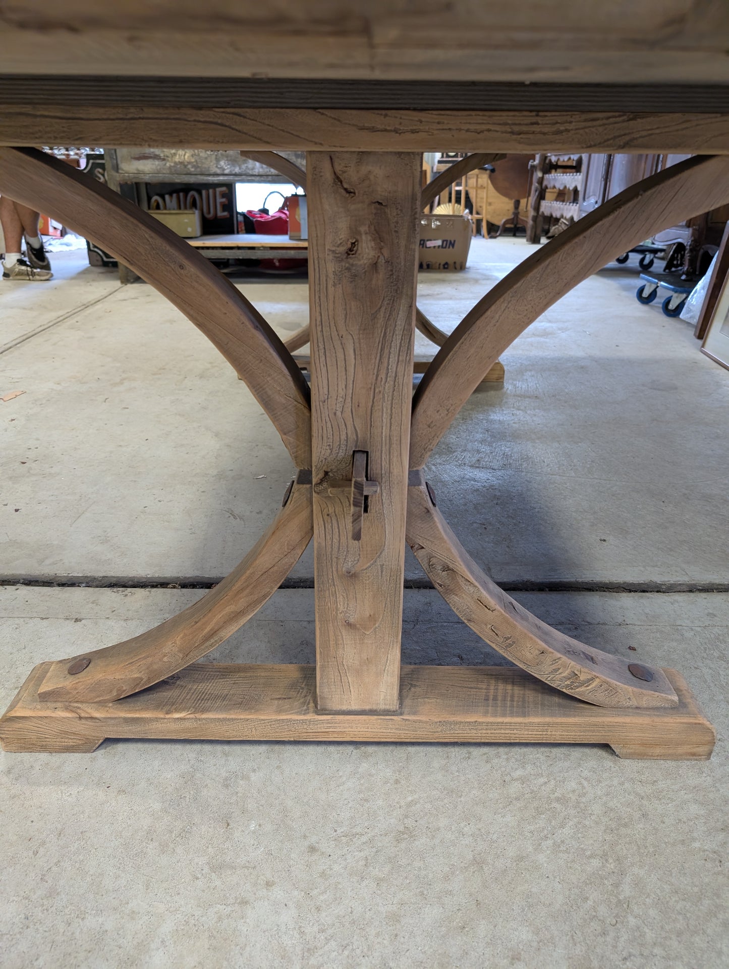 Herringbone top Elm dining table