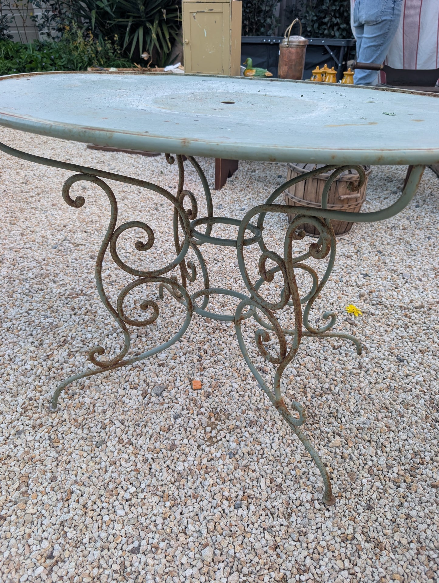 French wrought iron garden table