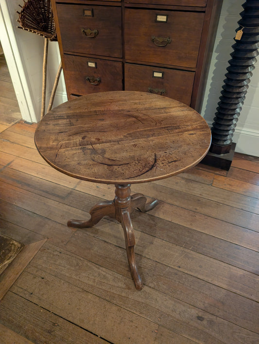C19th French provincial cherrywood tilt-top wine table