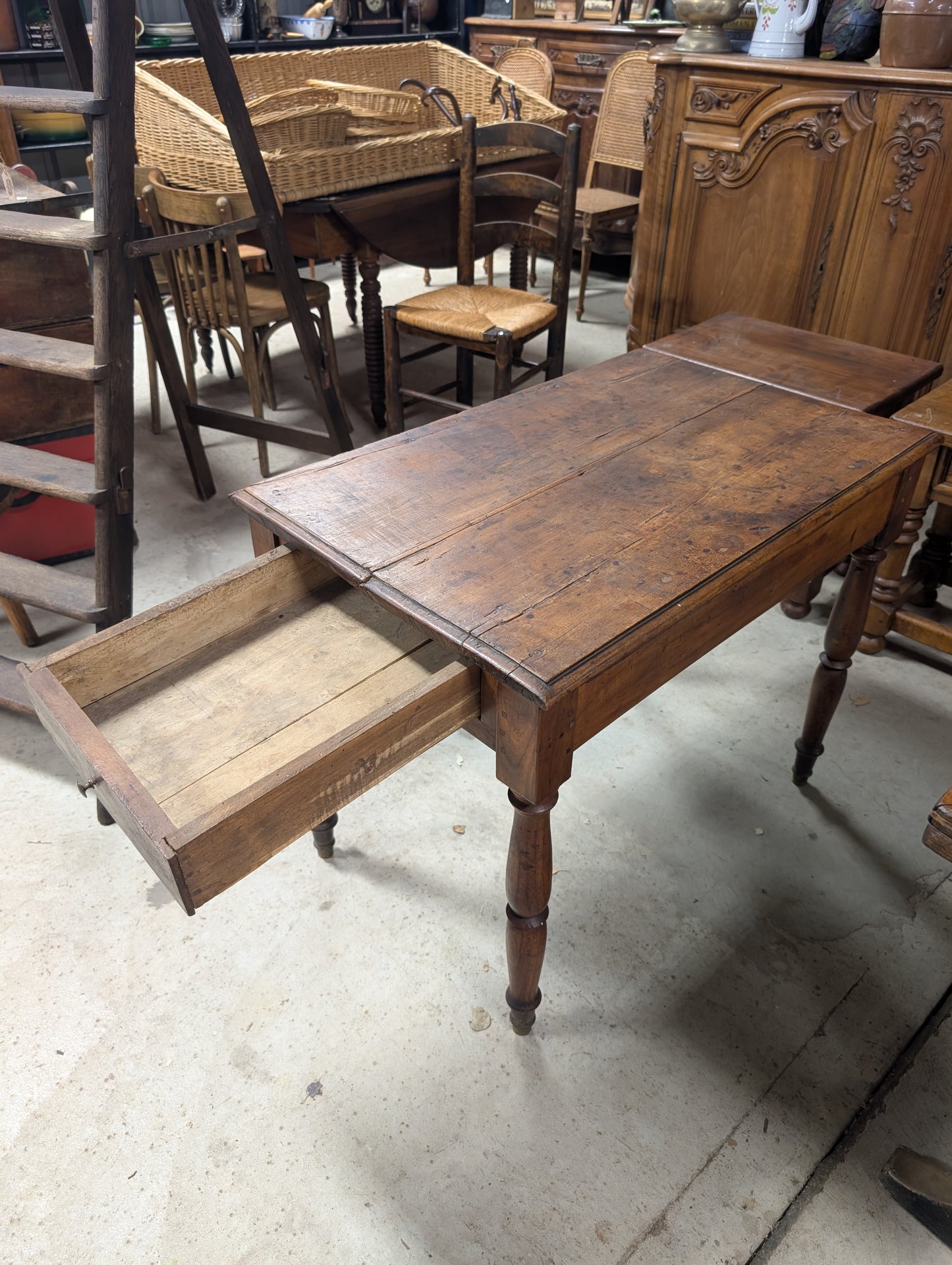 19th C. French Provincial Louis Philippe Walnut Writing Table