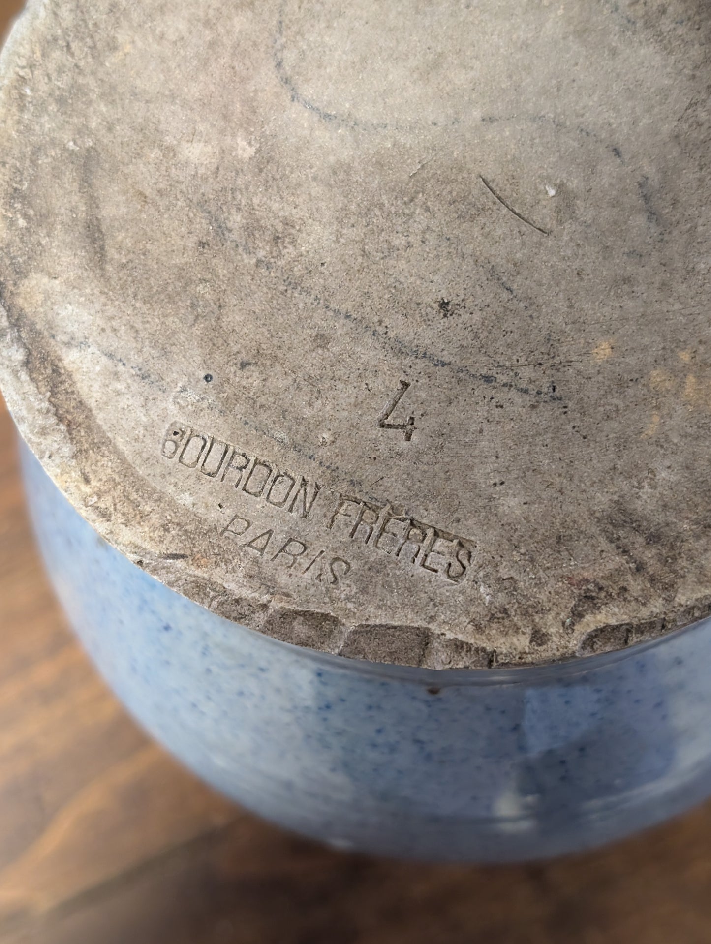 Antique French Stoneware pitcher from "Bourdon frères, Paris" 4L