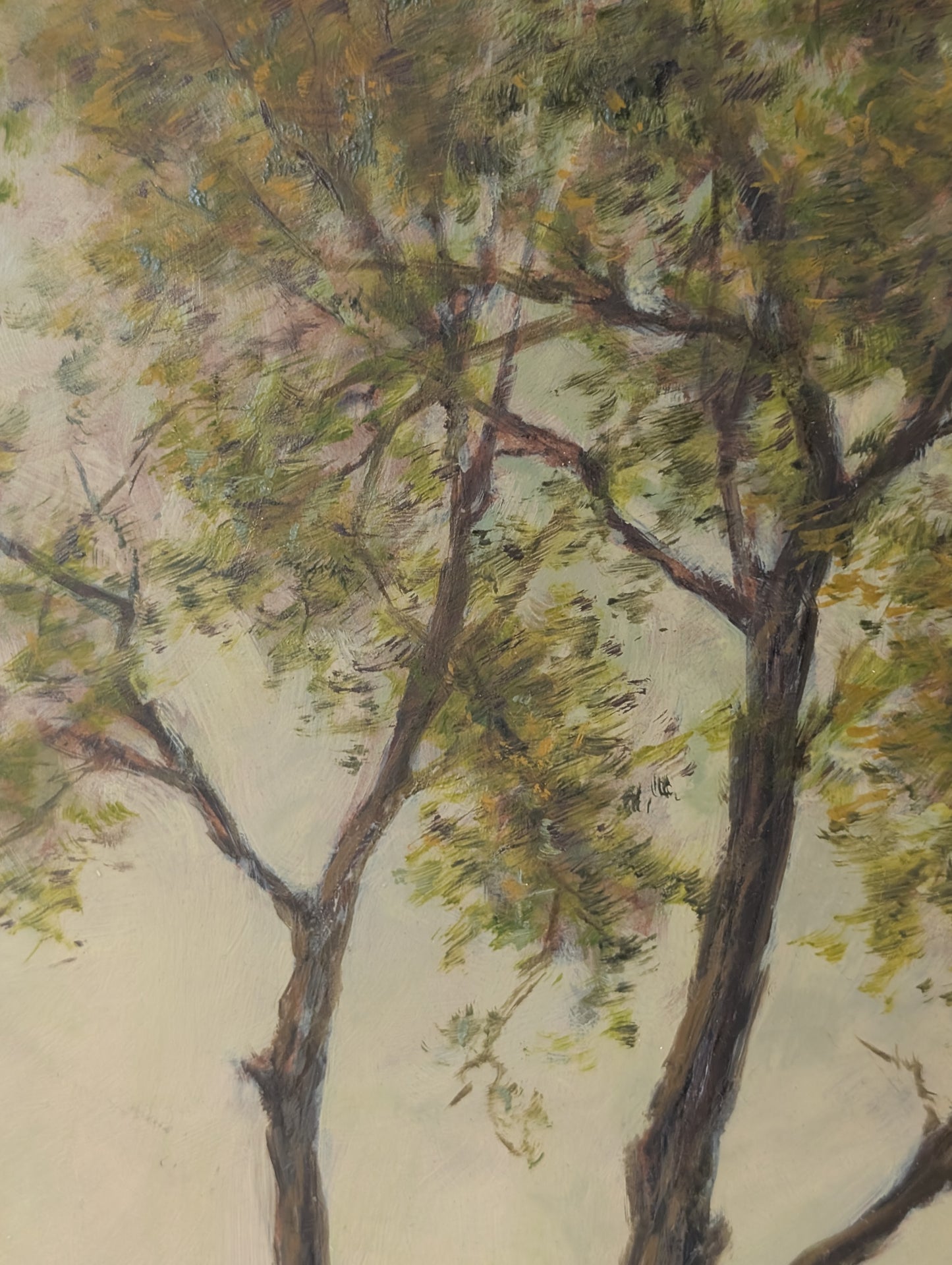 River landscape, France, oil on board mid CXXth