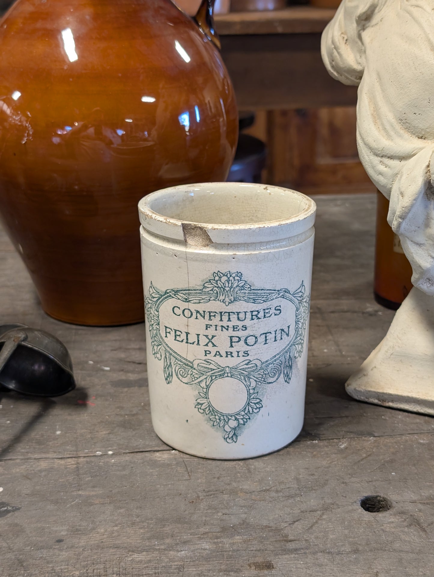 Felix Potin Jam pot ceramic late C19th