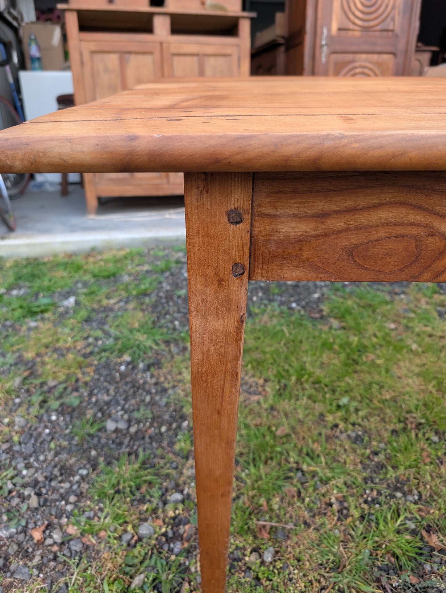 French pine table with big drawer