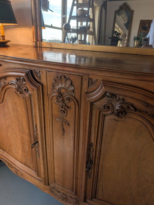 18th Century French Louis XV style walnut buffet enfilade