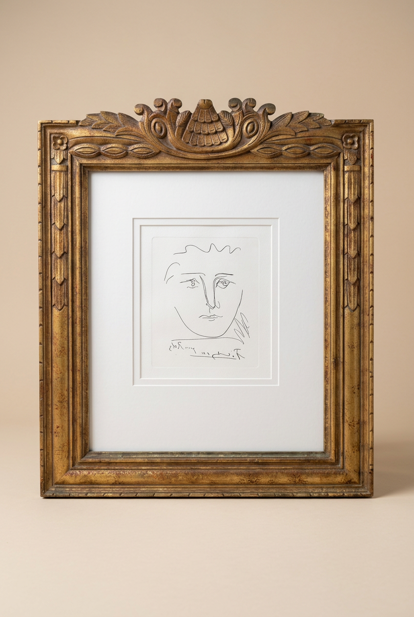Picasso Plate-signed re-strike etching titled Pour Roby (from L'Age de soleil)