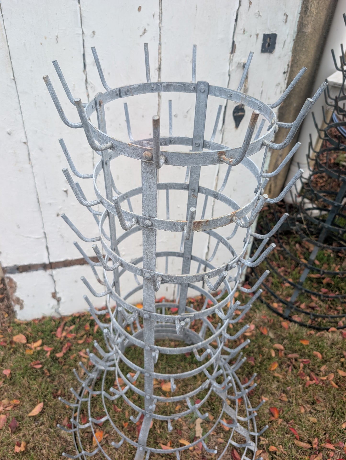 French metal bottle drying rack