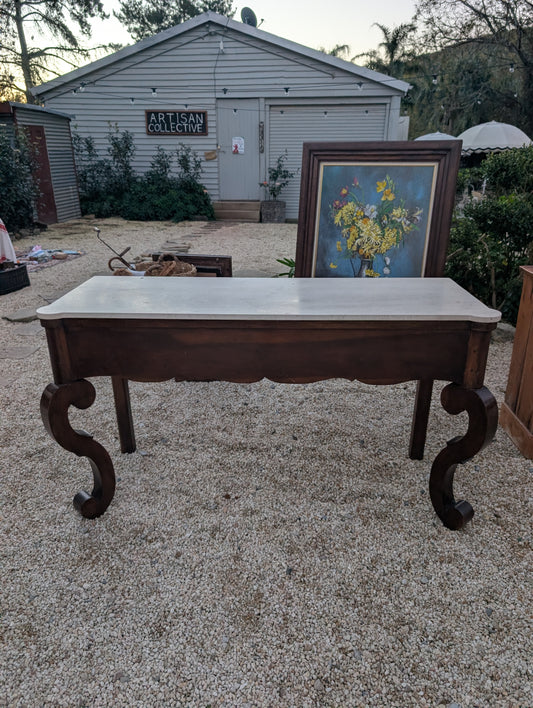 C19th French walnut console table