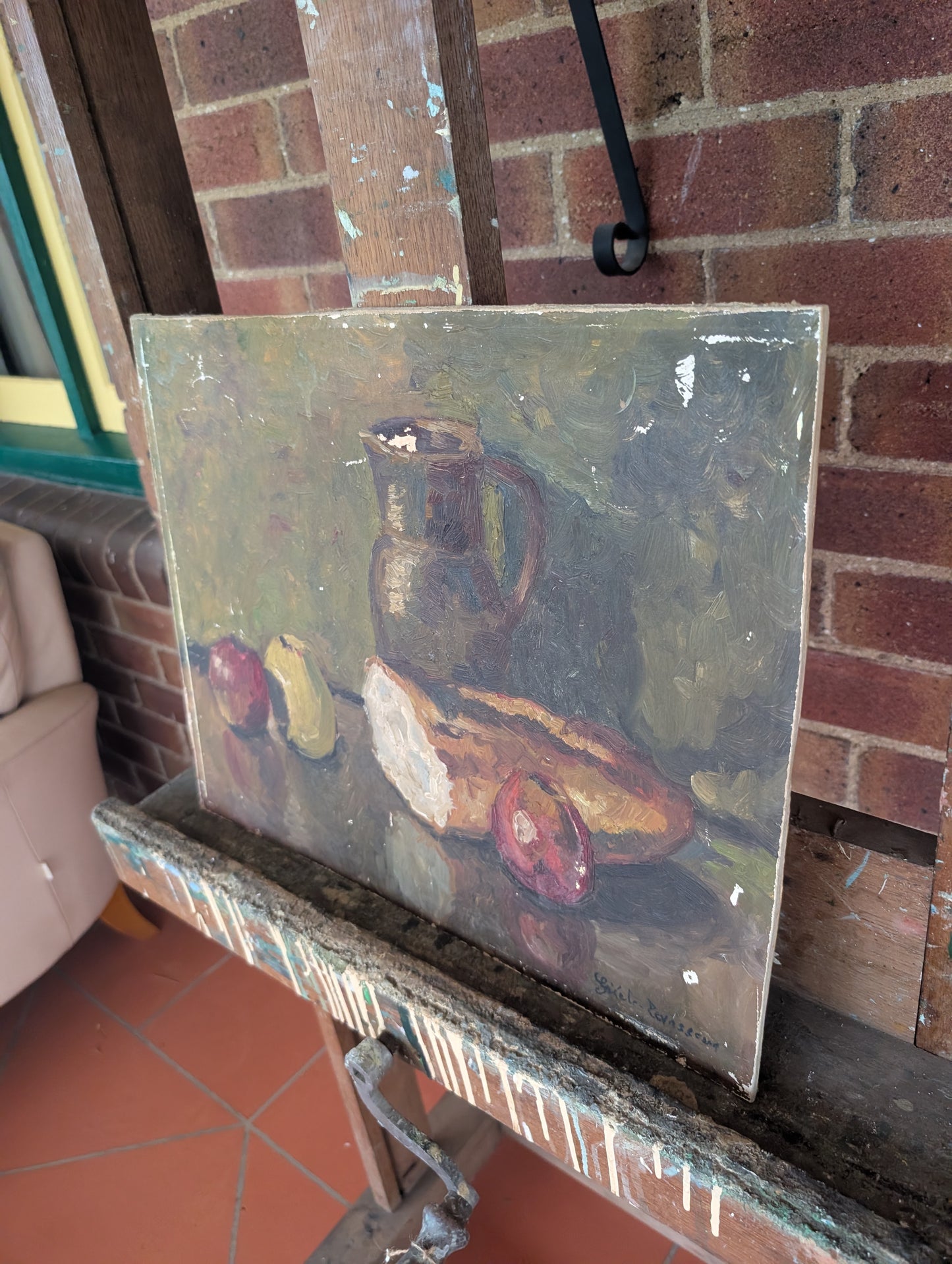 Still Life, oil on board by Gisèle Levasseur, mid CXXth