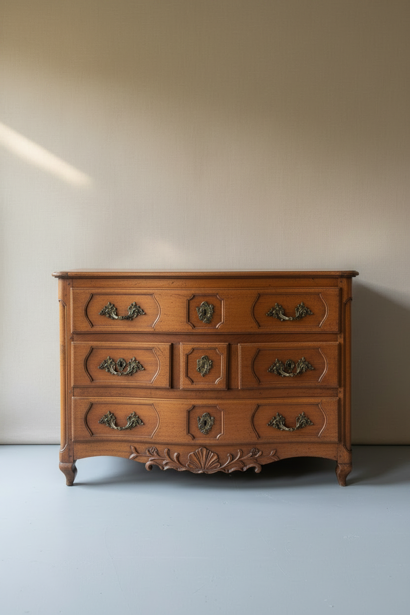 18th century French antiques Parisian walnut chest of drawers