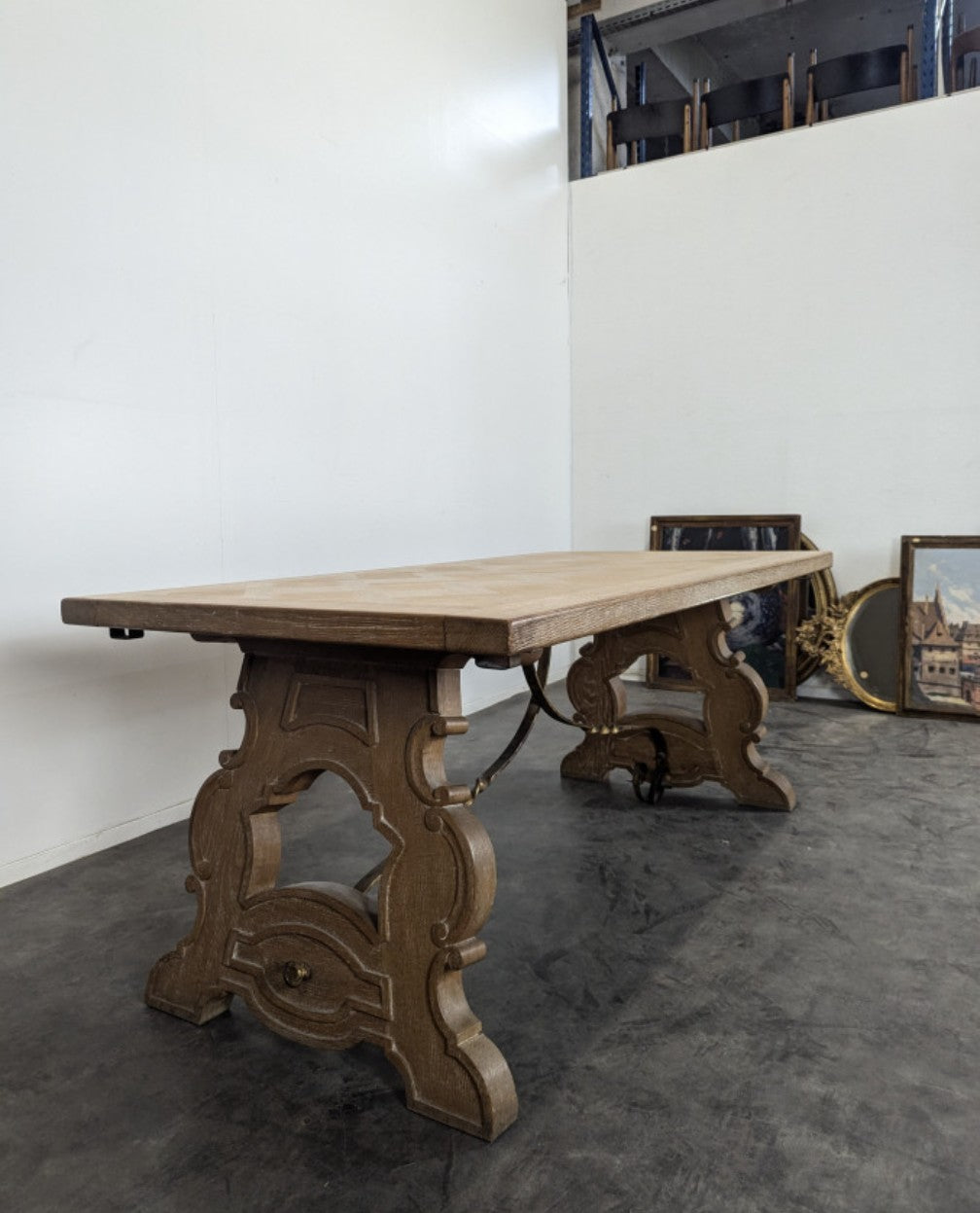 Spanish style table in limed oak 180cm