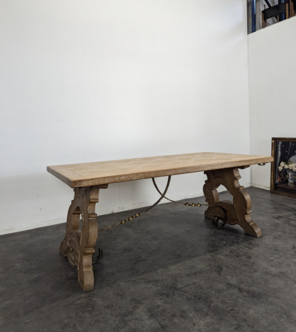 Spanish style table in limed oak 180cm