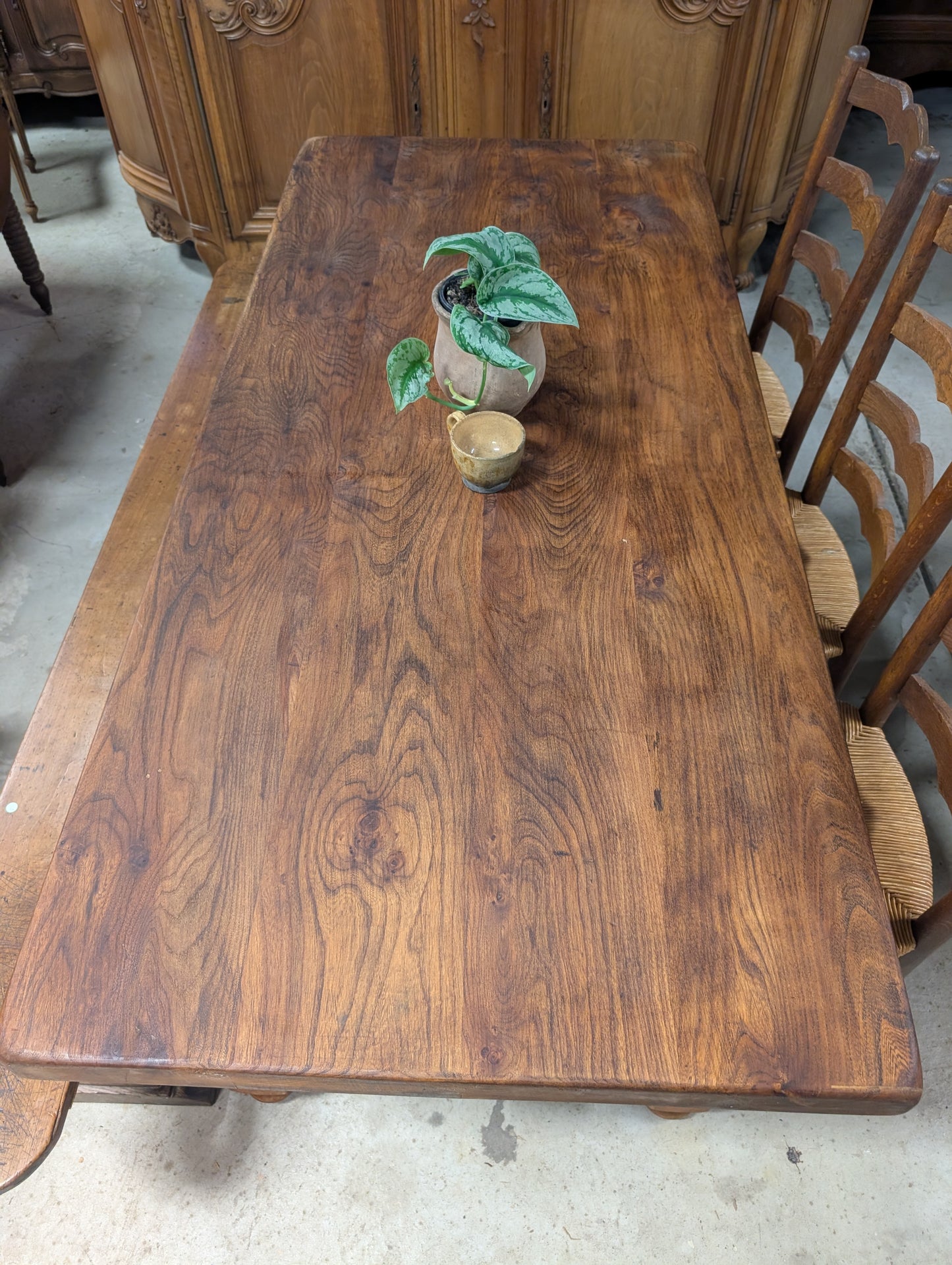 Oak french farm table, 6,5cm tabletop, 175long