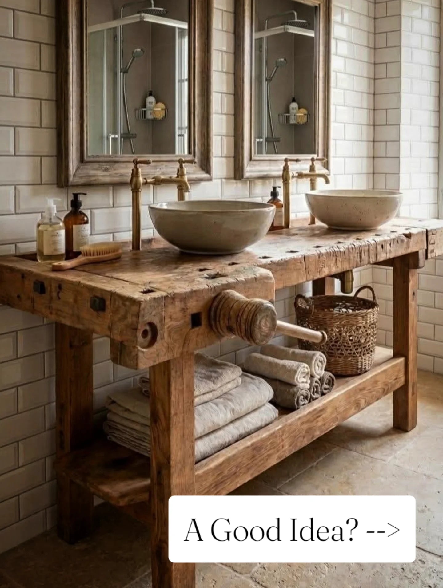 French Antiques Farm Workbench