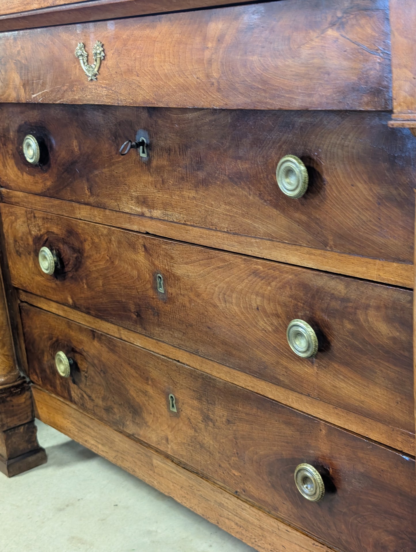 C19th walnut empire style commode.
