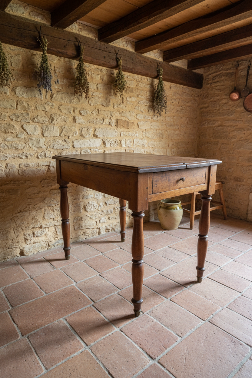 19th C. French Provincial Louis Philippe Walnut Writing Table