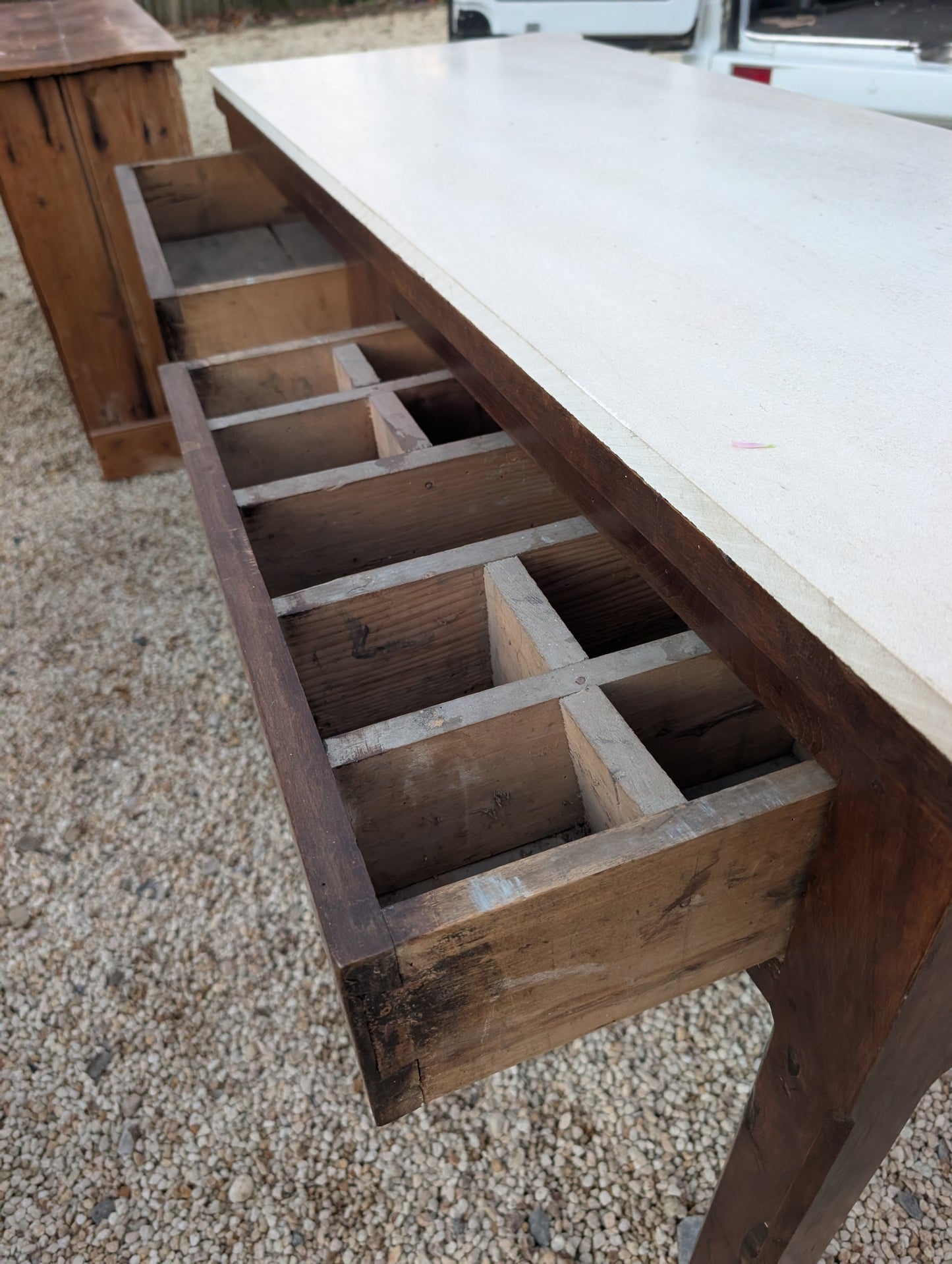 C19th French walnut console table