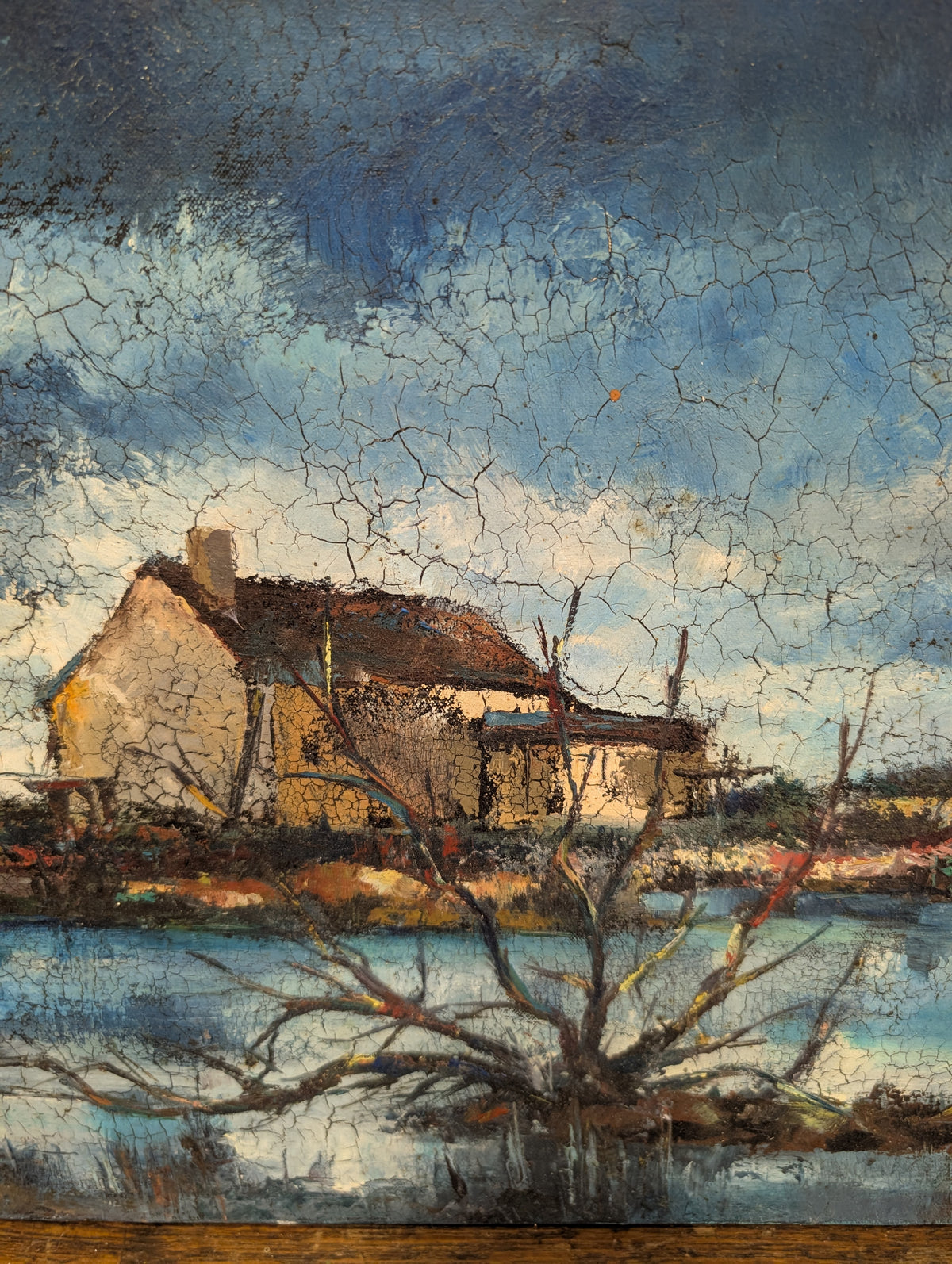 Mid-Century Modern Impressionist Landscape Oil Painting - Signed "Alfonso"