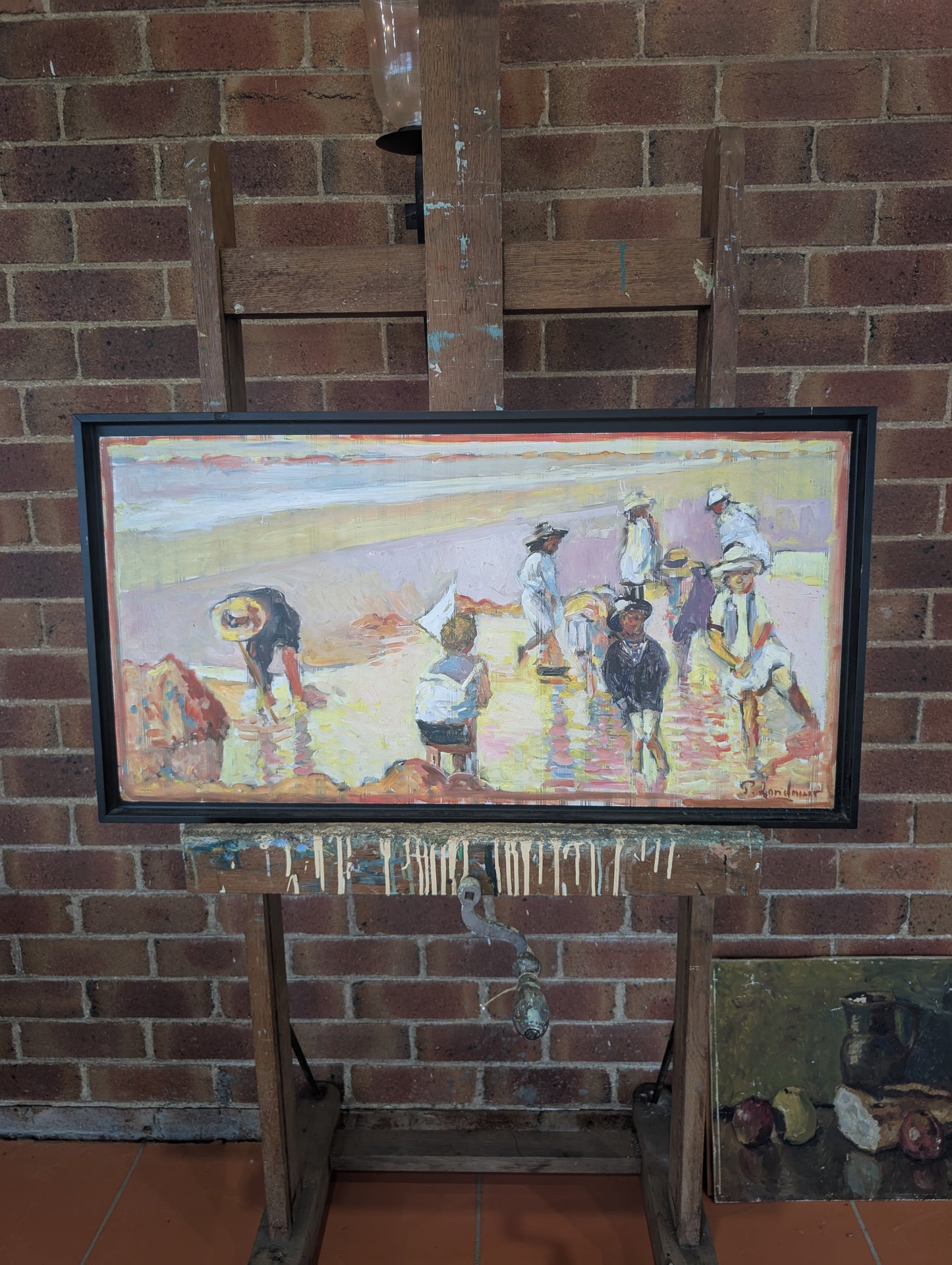 Children on the Beach (Enfants sur la plage) by Patrice Landauer, Oil on Board