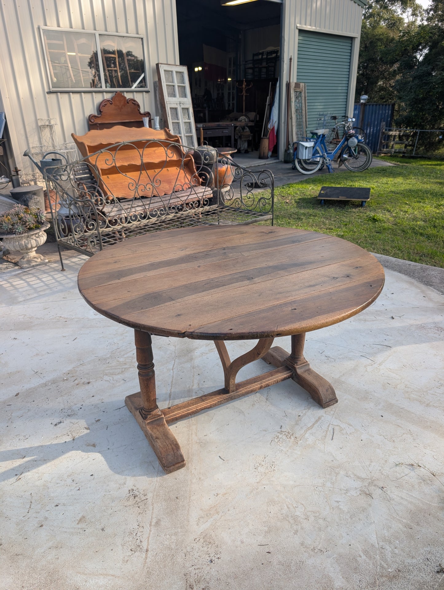 19th-Century French Walnut Wine Tasting Table
