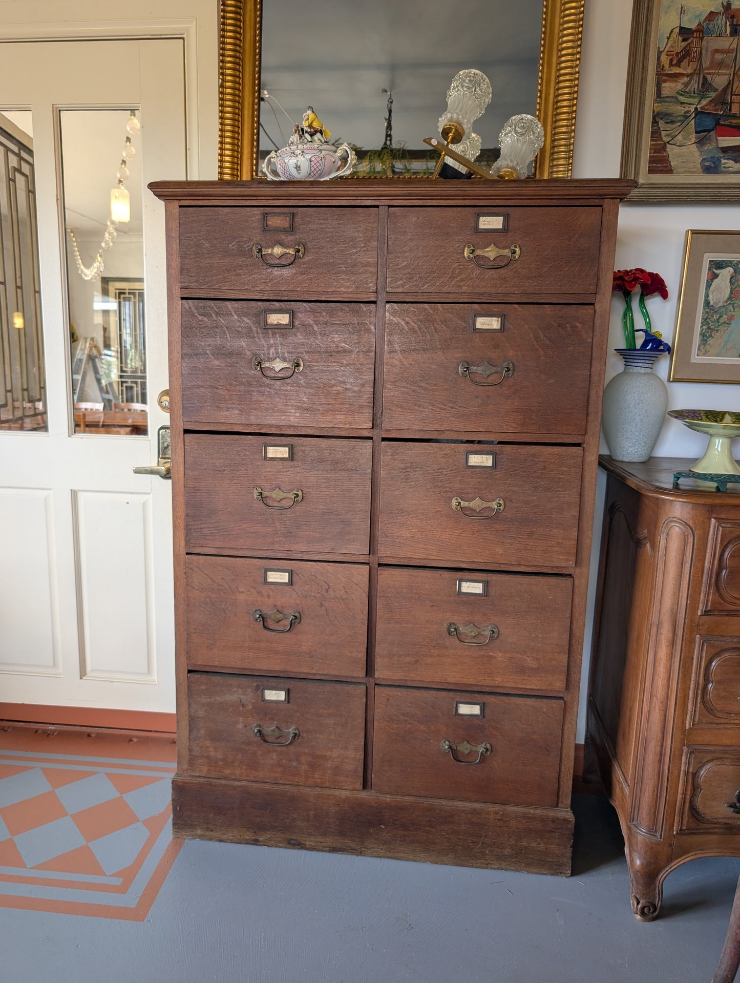 French Oak Apothecary Cabinet