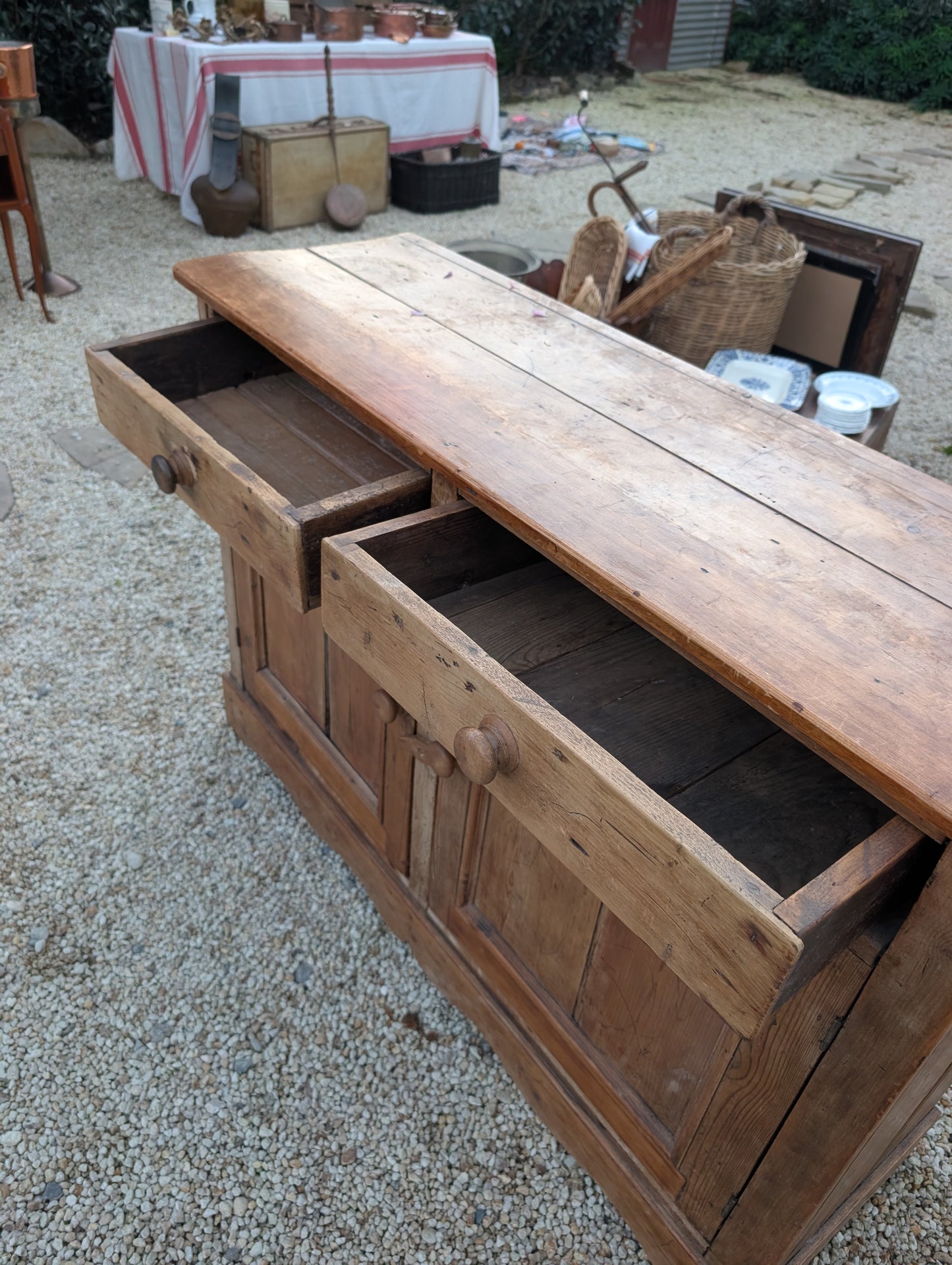 Rustic pine two-door cabinet
