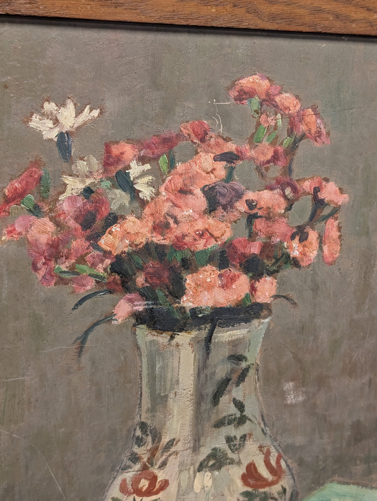 Mid-Century French Floral Still Life – Oil on Double-Sided Artist Board