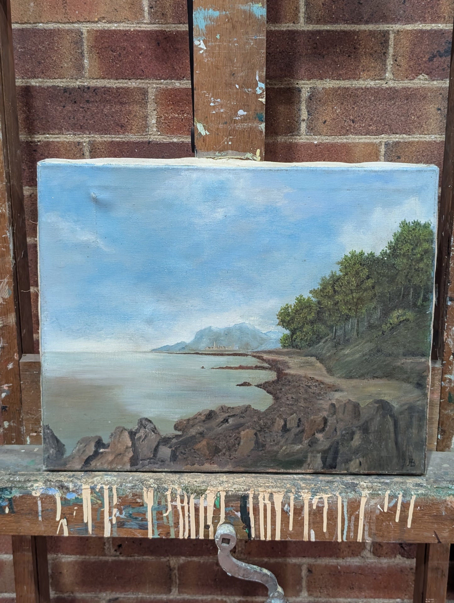 Coastal landscape - oil on canvas - mid CXXth