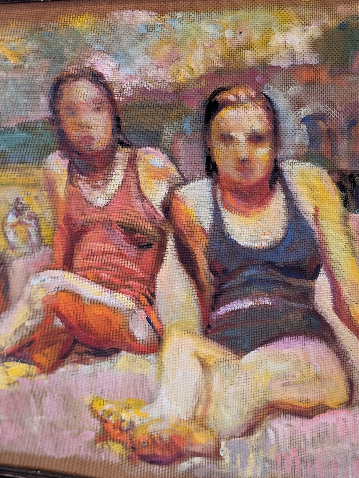 "Les baigneuses" (The Bathers) by Patrice Landauer,  acrylic on MDF