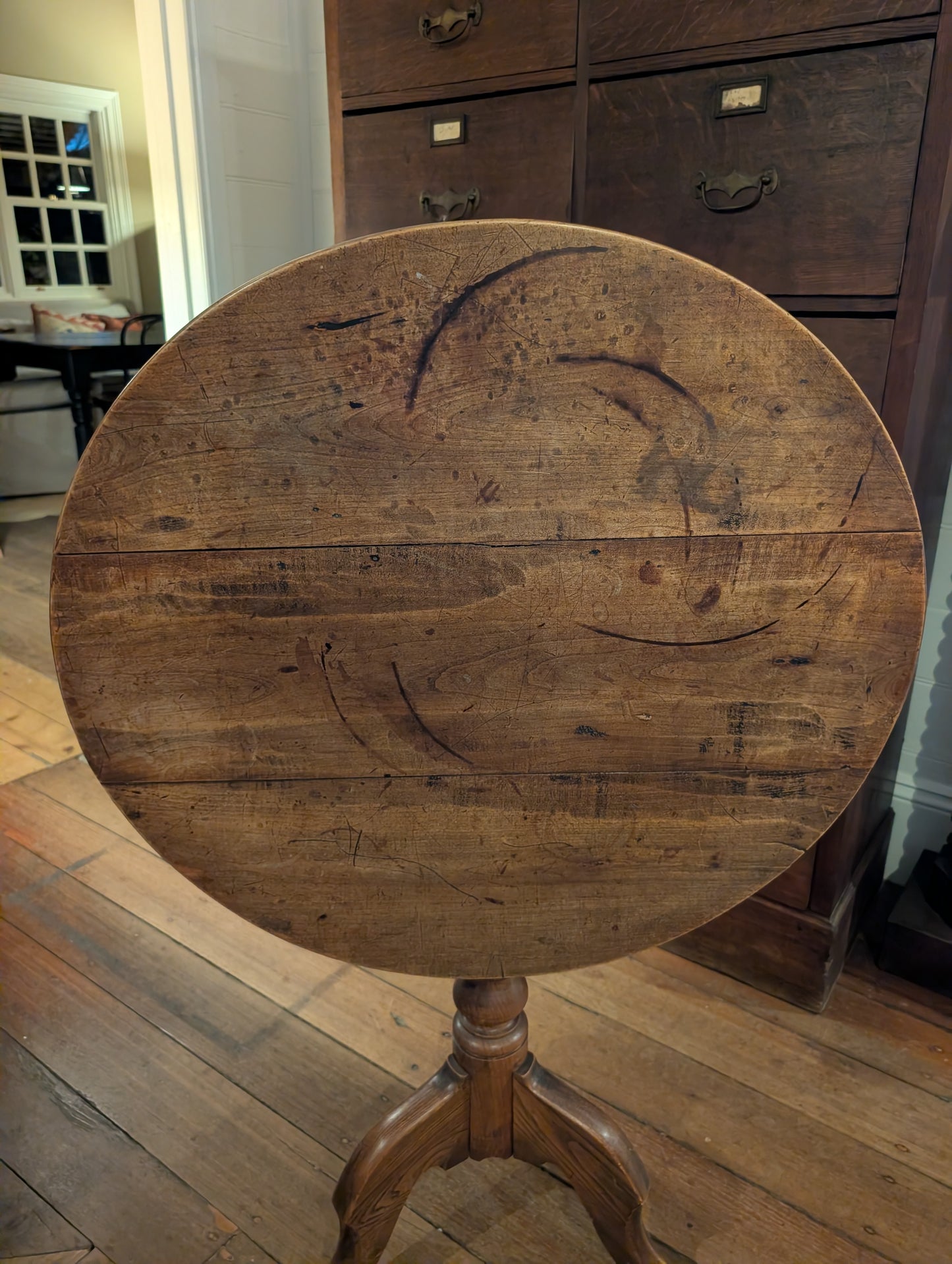 C19th French provincial cherrywood tilt-top wine table