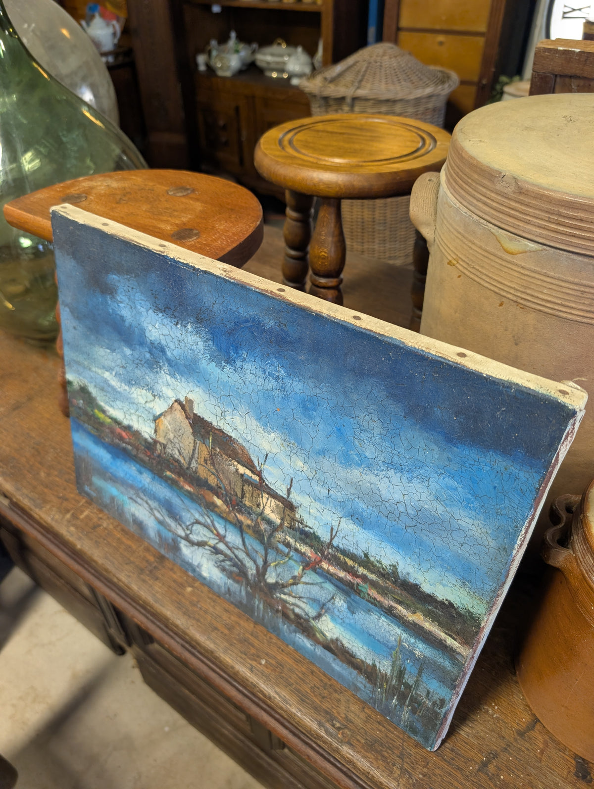 Mid-Century Modern Impressionist Landscape Oil Painting - Signed "Alfonso"