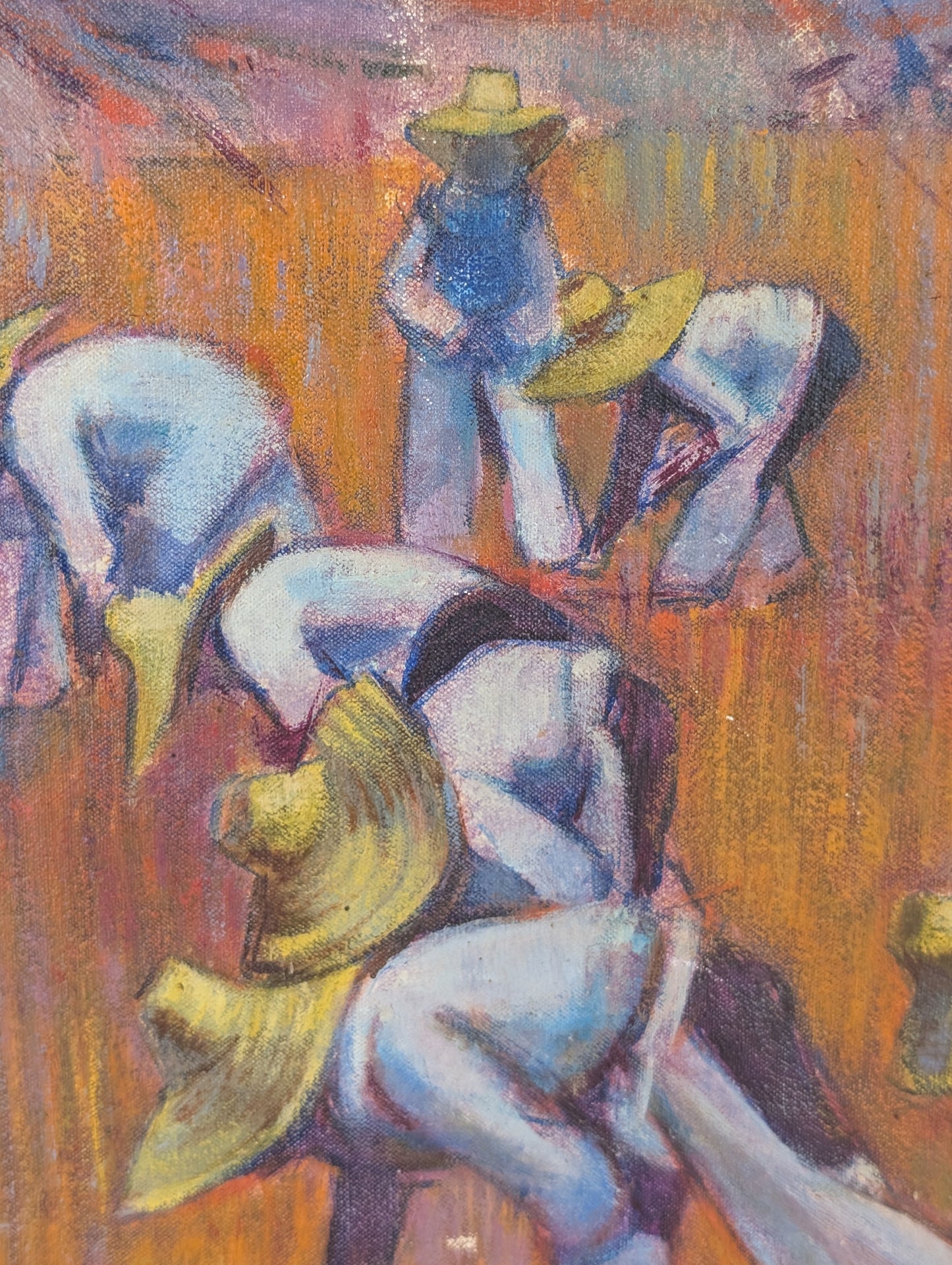 Harvest in the Lavanda field - oil on canvas - J. Courboules - mid CXXth