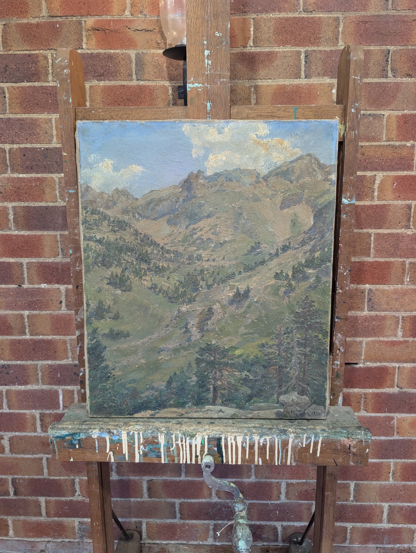 Mountain landscape - oil on canvas - 1931