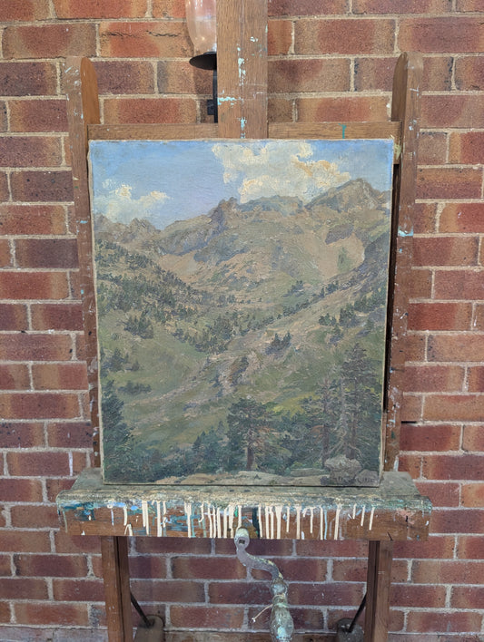 Mountain landscape - oil on canvas - 1931