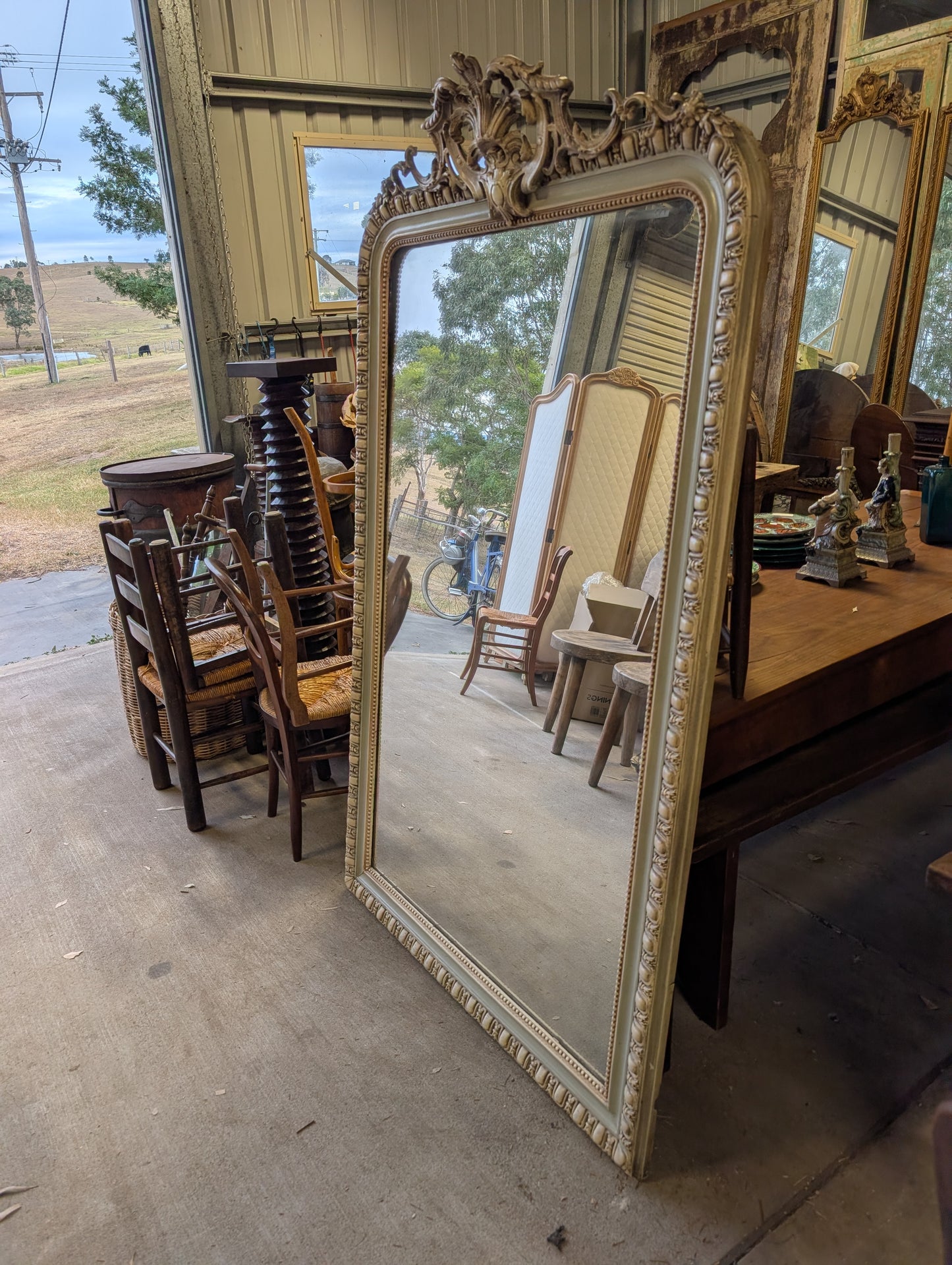 Napoleon III style mirror with double patina C19th