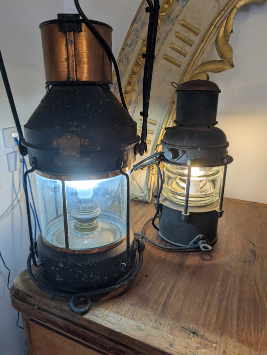 Pair of french vintage ships lantern
