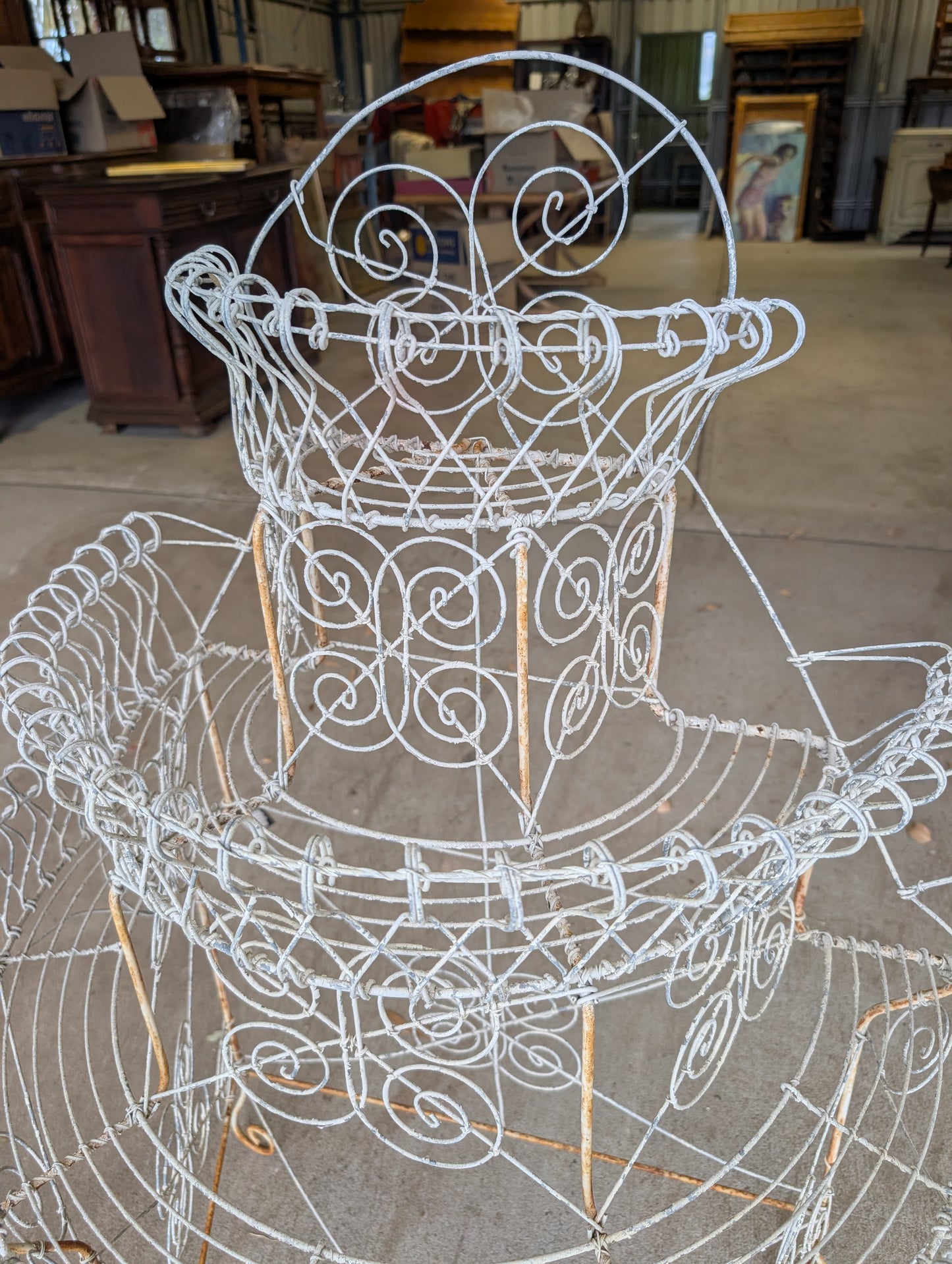 French Wire Framed Plant Stand
