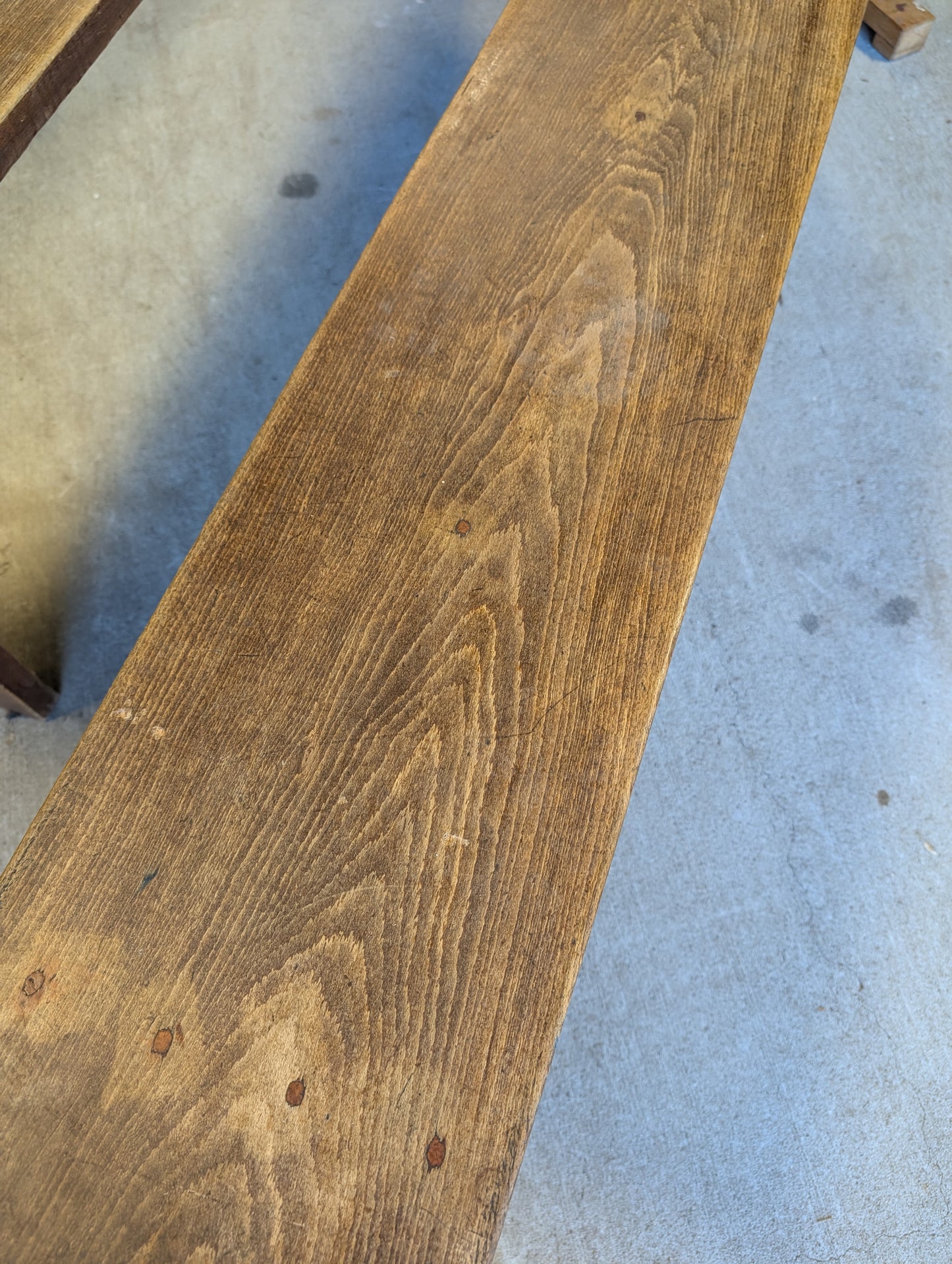 Pair of solid rustic french farmhouse benches