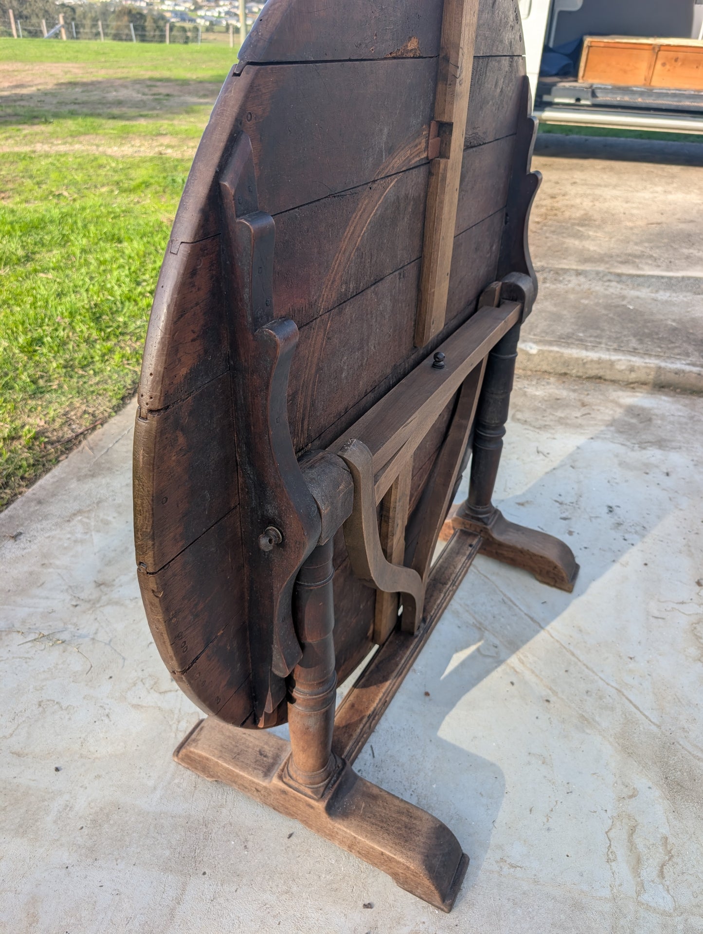 19th-Century French Walnut Wine Tasting Table
