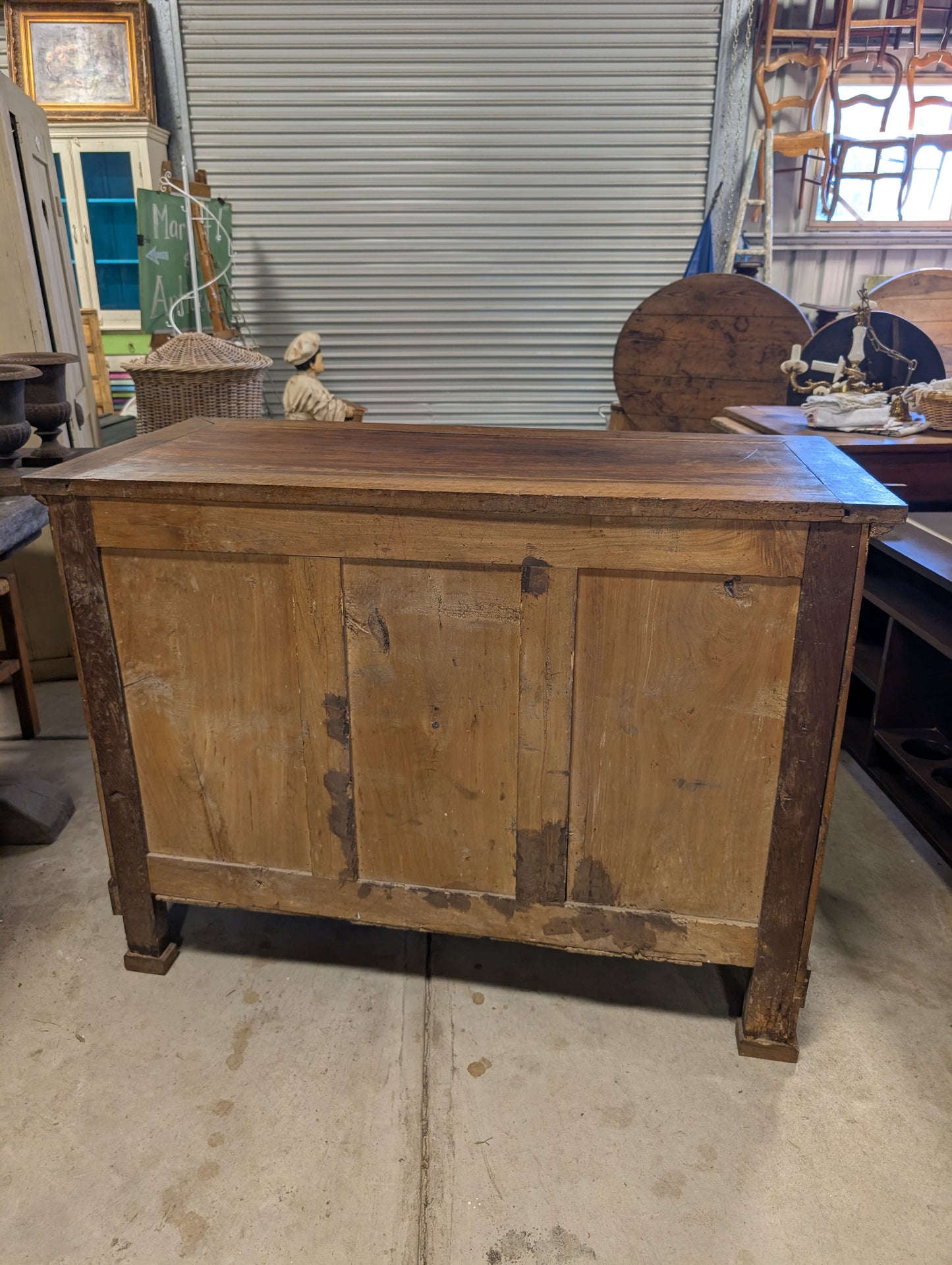 C19th walnut empire style commode.