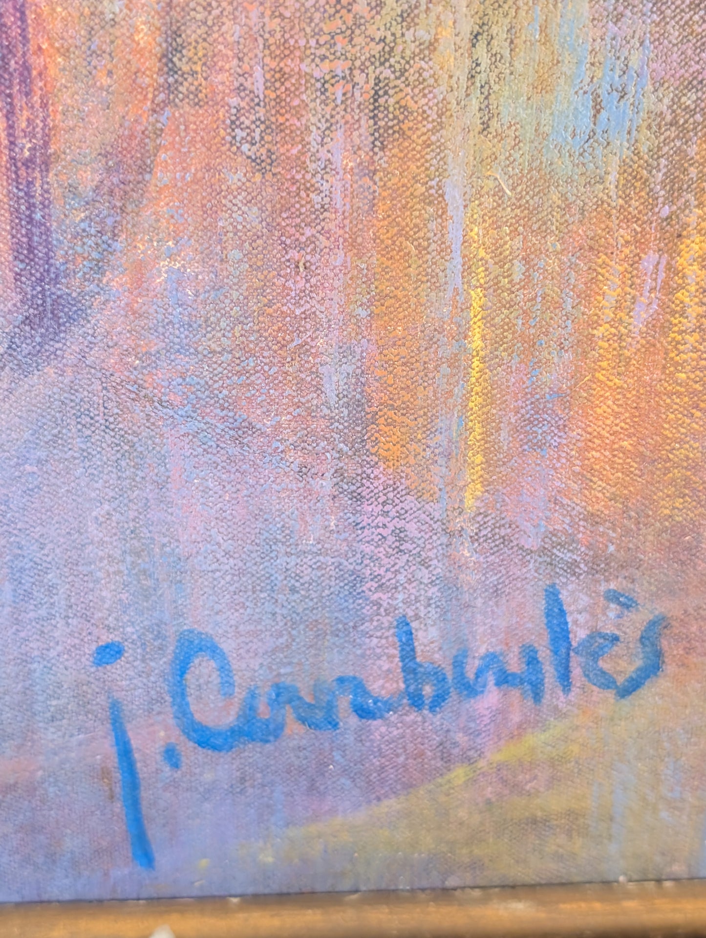 Harvest in the Lavanda field - oil on canvas - J. Courboules - mid CXXth