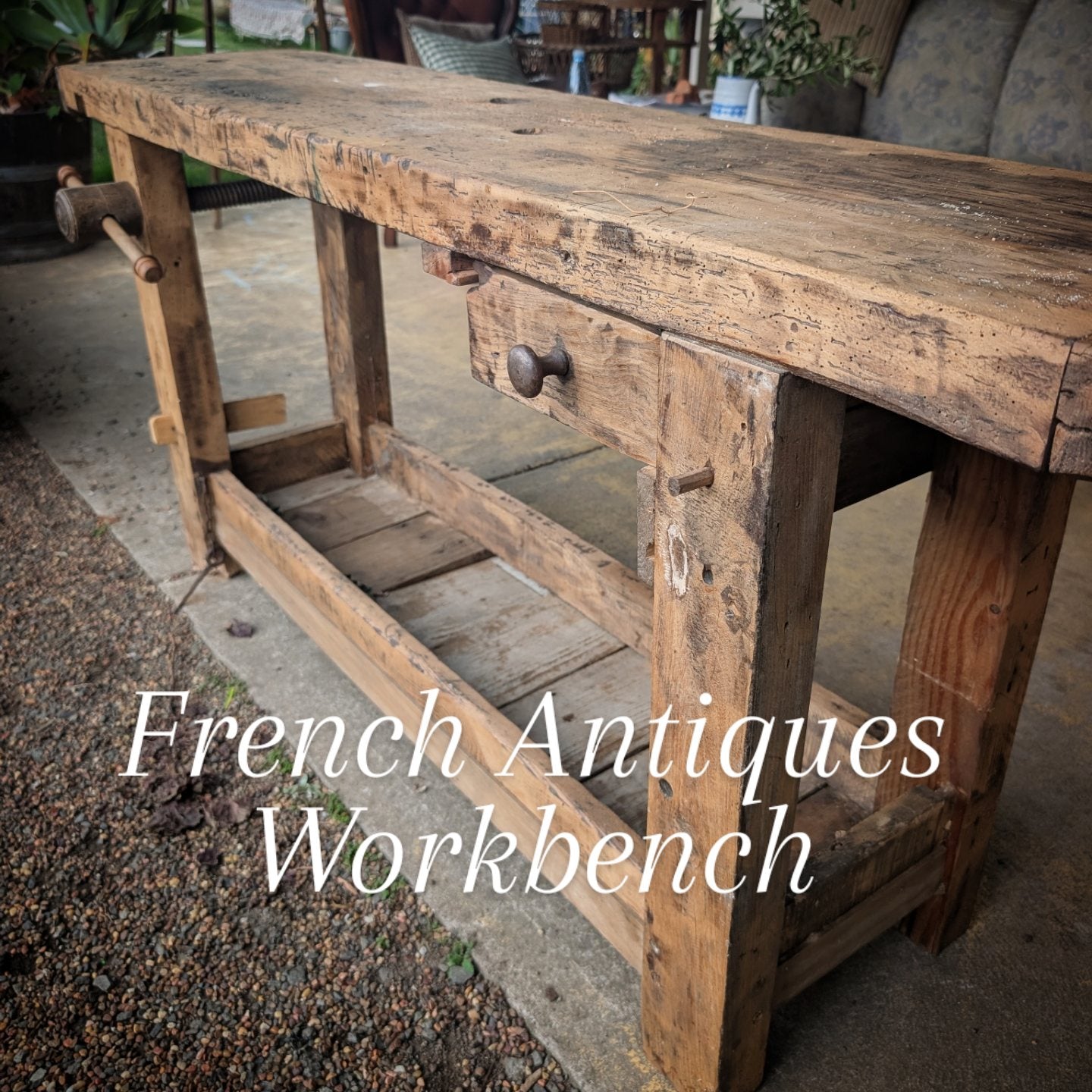 French Antiques Farm Workbench