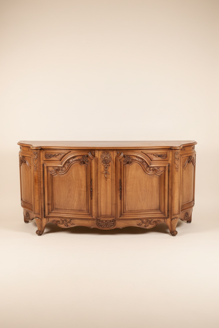 18th Century French Louis XV style walnut buffet enfilade